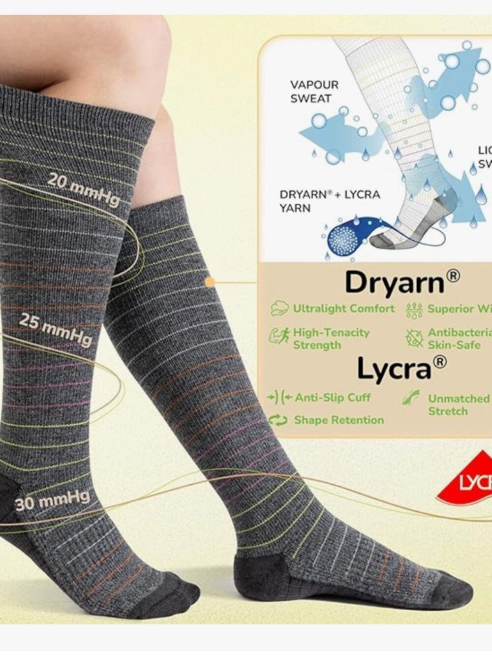Merino Wool Compression Socks - Picture 4 of 4